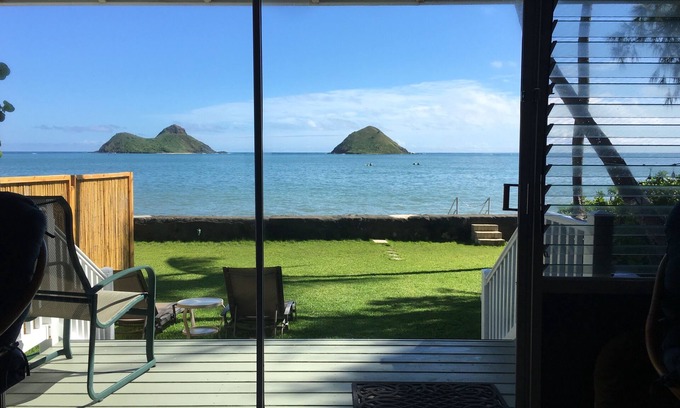 Lanikai House | Lanikai Ocean Front Duplex Bungalow Private ocean steps. Contact for rates/avail