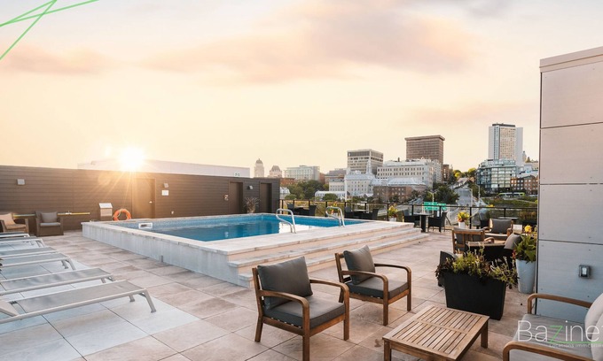 Saint-Roch Apartment | Le Bouleau | BBQ & pool | Office & wifi