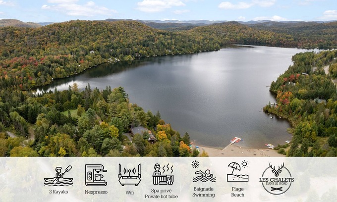 Sainte-Lucie-des-Laurentides Ski Chalet | π₯ Le1601 - Spa and Beach - Chalets in the north π₯
