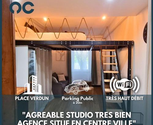Centre Ville Apartment | Le Verdun - Agréable studio en centre ville