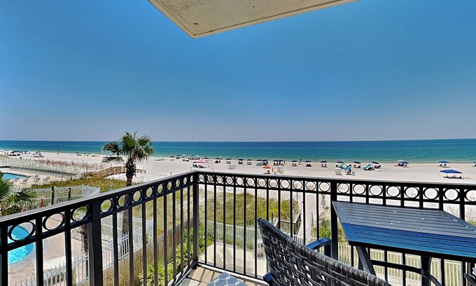 Gulf Shores Condo | Legacy #201 | Spacious, Clean, Bright Corner-Unit Beachfront Condo, Pool Access!