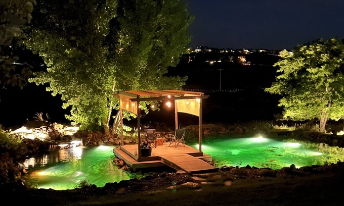 Parker House | Log Home with Mountain Views, Seasonal Pool and Pond