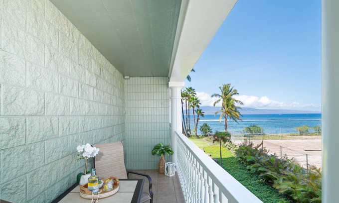Historic Lahaina Front Street Condo | LS 234 Relax w/Ocean & Island Views Lanai, Central AC, Pool, Hot Tub