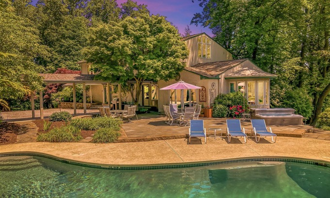 Valley Forge Villa | Lux Escape w/Pool, Hot Tub & Sprawling Great Room - Built for XL Groups!