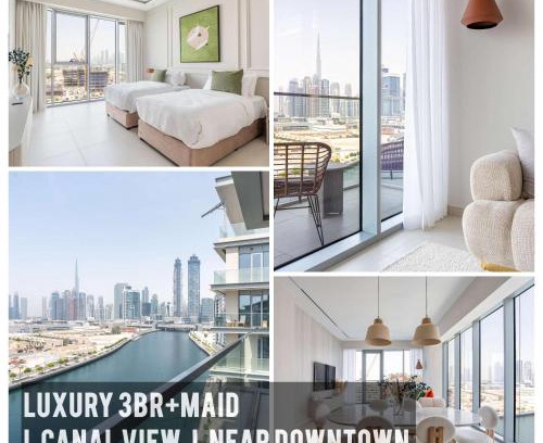 Al Safa Apartment | Luxury 3BR & Maid - Canal View - Near Downtown