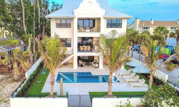 Indian Rocks Beach House | Luxury New Beach House w/Private Pool. Direct Views of the Gulf of America!