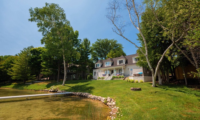 Leland House | Mid August dates still available. Waterfront home directly on Lake Leelanau