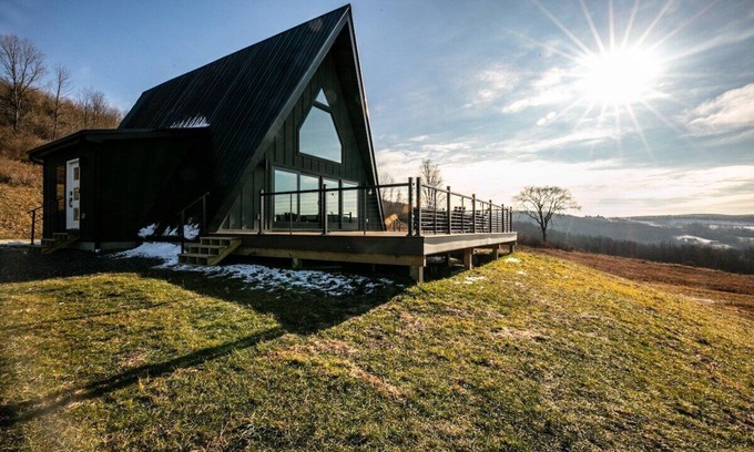 Cowanesque Cabin | Modern A-Frame With Secluded Mountain Views & Fire Pit