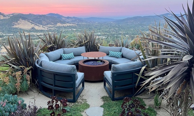 Santa Rosa House | Modern Hilltop Oasis with the Best Mountain Views, Sunken Hot Tub & Sauna