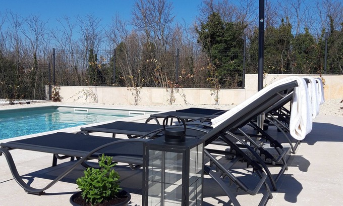 Groznjan Villa | Modern Stone Villa with Saline Pool in peaceful natural setting!