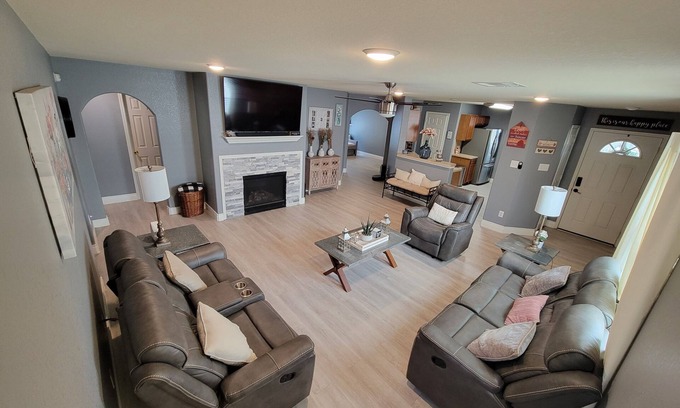 Barrett House | Modern unique 3 bedroom home with indoor fireplace, updated to today standards.