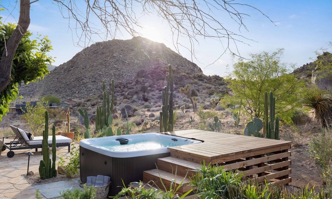 Joshua Tree House | Moonbeam Mountain - Stylish Home w/Private Boulders and Hot Tub!
