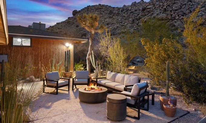 Joshua Tree House | Moonbeam Mountain - Stylish Home W/private Boulders + Hot Tub! 4 Bedroom Home by RedAwning