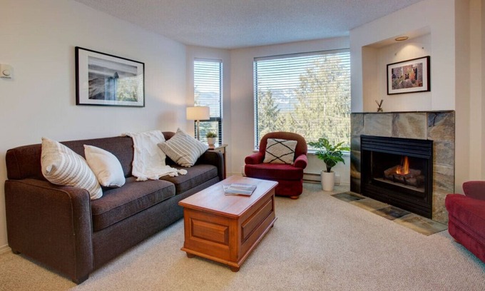 Upper Village Condo | Mountainside 1BR: Sleeps 4, Pool, Hot tub & Private Balcony - Walk to Everything!