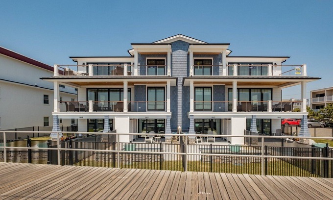 North End Condo | NEW! "1413 Sand Castle" Ocean Front Condo on Boardwalk, Pool, Elev., Sleeps 19