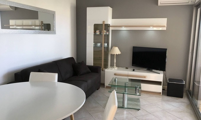Plaine de la Brague Apartment | New apartment with air conditioning T2, classified 4 * SEA VIEW with SWIMMING POOL private garage