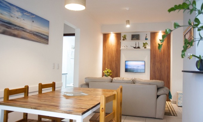 Itagua Apartment | New apartment with gourmet balcony, AC, 2 parking spaces, Wi-Fi and Smart TV, 200m from the beach