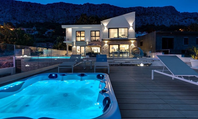 Jesenice Villa | NEW! Seaview Villa Nautique, a 3-bedroom villa with a 32 sqm heated private pool and a Whirlpool.
