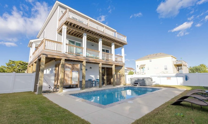 Ocean Sands House | New Walk2Beach Oceanside Pool Heat HotTub GameRoom