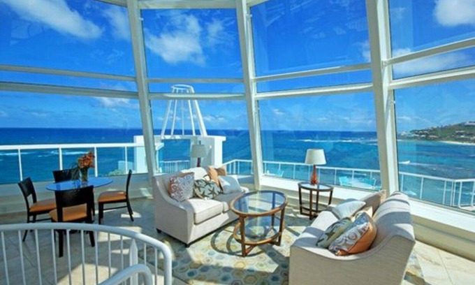 Oyster Pond Condo | Newly Renovated Luxury Ocean Front Condo* Stunning Lighthouse Escape!