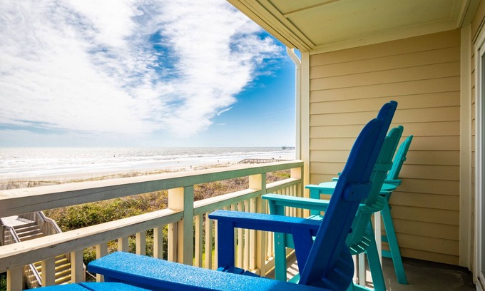 Caswell Beach Condo | Ocean Breeze: Oceanfront condo with seasonal pool access