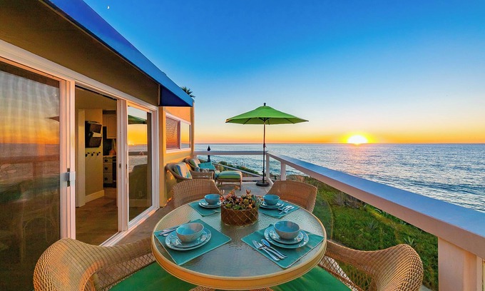 Ocean Beach Condo | OCEAN FRONT 2BD with Large Private Patio, Outdoor Dining, Parking, Views & Sunshine!