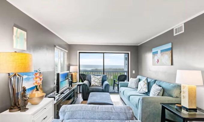 Crescent Beach Condo | Ocean Garden Villas A1 2 bedroom 2 bathroom condo with pool. Steps to sand!