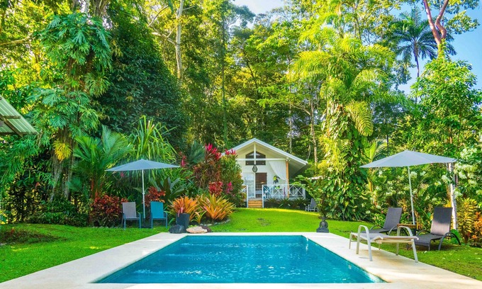 Punta Uva Cottage | Ocean view luxury property, AC, pool in the jungle at short walk to the beach.