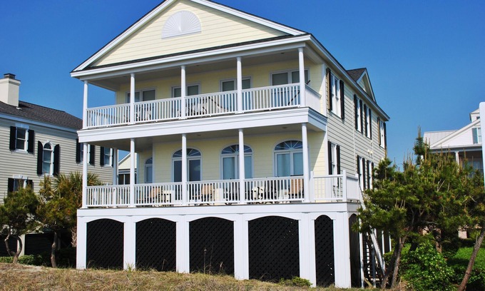 Litchfield by the Sea House | Oceanfront Beach Home with pool access located within Charlestowne Grant community.