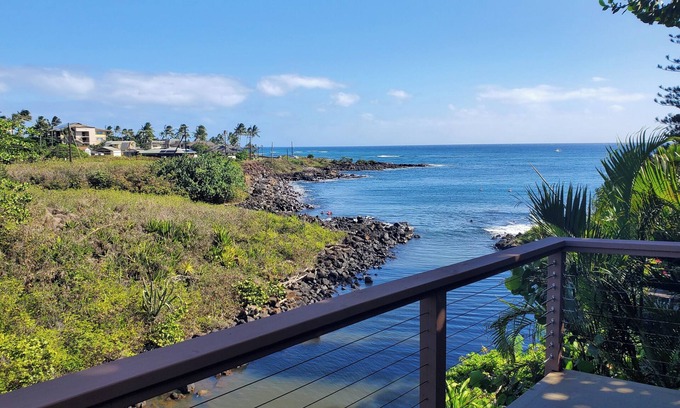 Poipu Apartment | OCEANFRONT Poipu Studio-Honeymoon,AC,View Turtles from Lanai,Free Access to Gym