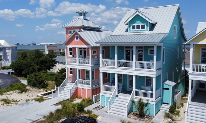 Sea Dreams House | Oceanside Home with water views with community Pool in Dunes and close to beach.