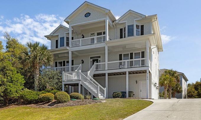 Emerald Isle House | Oceanview with elevator, private pool, golf cart, in Dolphin Ridge community