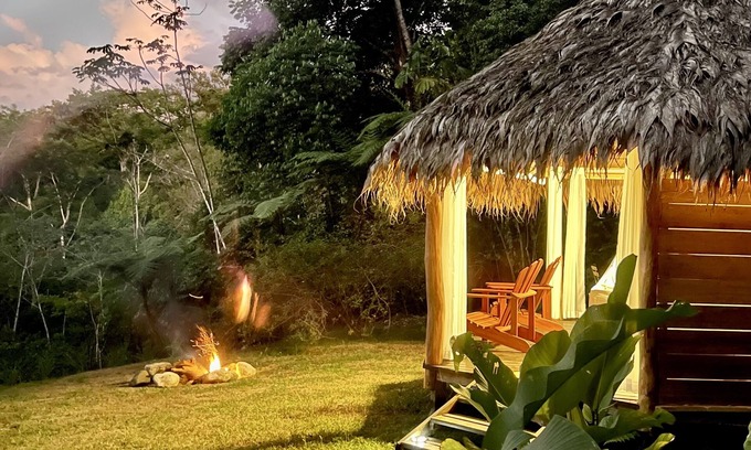 Puerto Jimenez Cabin | Open Cabin in the Jungle, sea View, Campfire and Breakfast