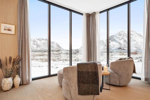 Vagan Villa | Panoramautsikten Lofoten with Jacuzzi