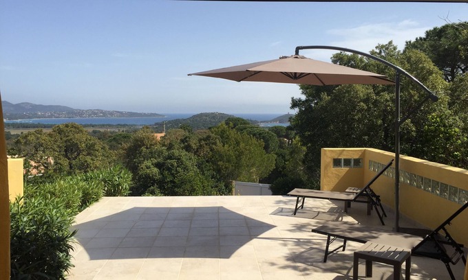 Cirendinu Villa | PANORAMIC VIEW OF VILLATA AND PINARELLU BAYS UPPER PART OF THE VILLA