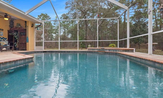 Brooksville House | Paradise found! Private heated pool spa . 3700 sq ft of luxury on 2+ acres!