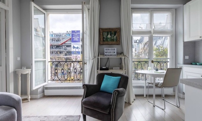 Saint-Merri Apartment | Paris Monamour-Windows, views, and elegant décor in the heart of Paris!