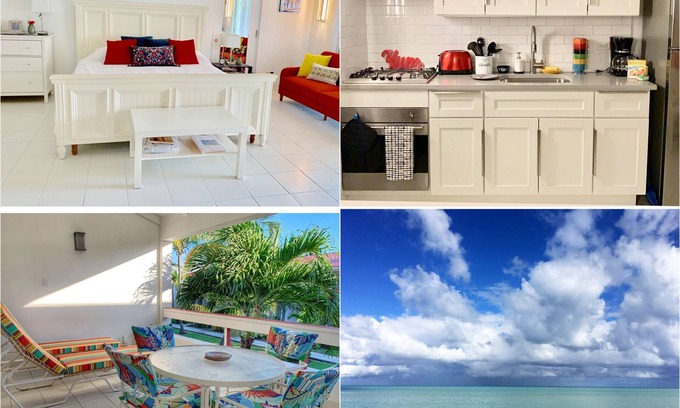 St. John's Condo | perfect beach view condo on 2nd floor balcony newly remodeled