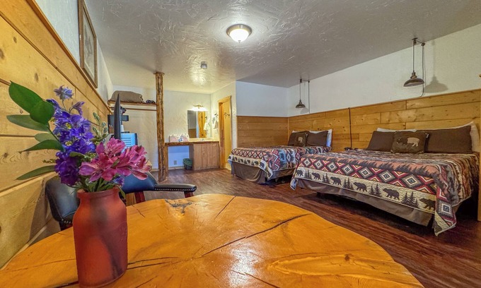 Dubois Cabin | Pet Friendly Premium Double Queen w/Mountain Views, Parking and Hot tub on site