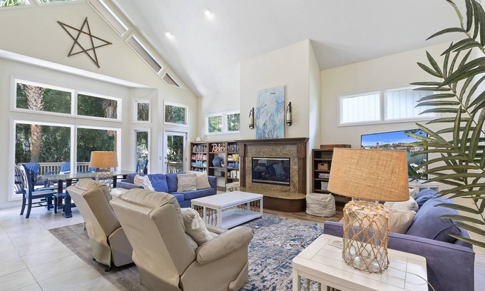 Lawton Woods House | PET FRIENDLY Sea Pines Home! Private Pool, Bikes, Sleeps 12!