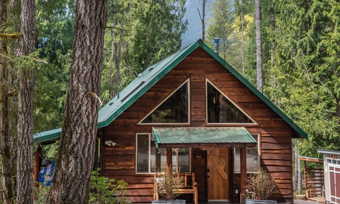 Packwood Cabin | Pine Lodge Sleeps 12 Fees for 7+ Hot Tub AC EV Charger Pets