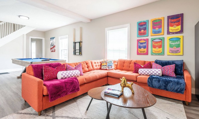 Indianapolis House | Play pool, shuffleboard, and more in this Pop Art inspired clubhouse!