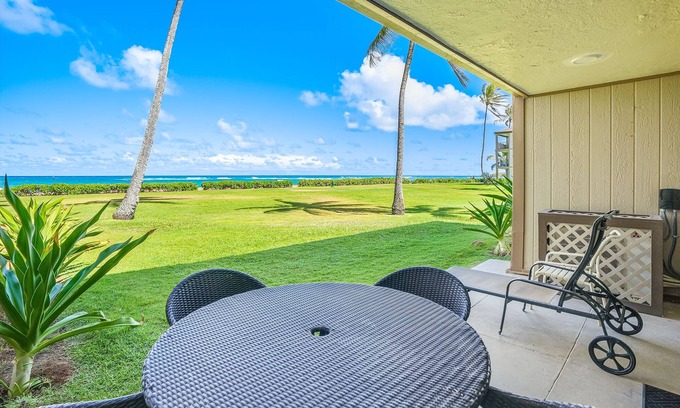 Kapaa Condo | Pono Kai Unit C101 - Oceanfront, Ground Floor Unit, Steps to the Ocean, AC
