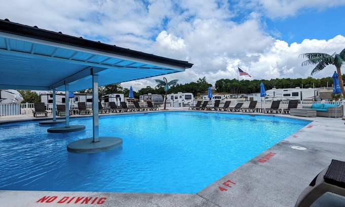 Gravois Mills House | Premium Lakefront RV & Golf Cart Experience