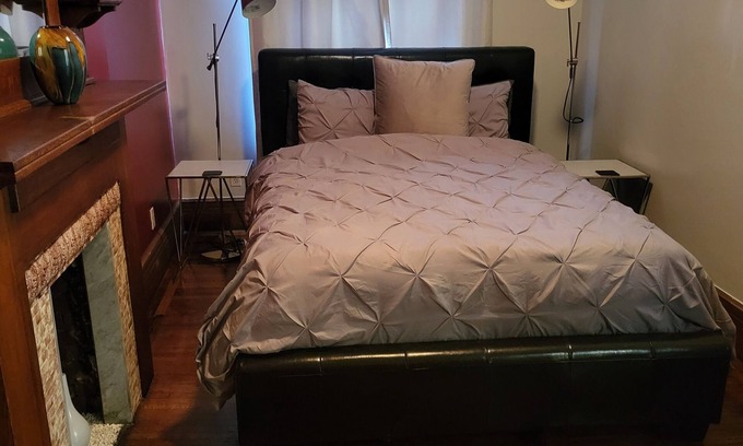 Central Park North Apartment | Private floor with outside balcony in a Harlem Brownstone