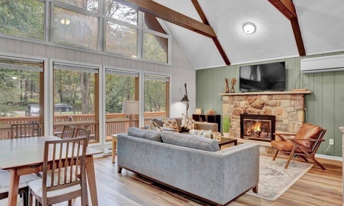 Gouldsboro Ski Chalet | Raised A Frame Chalet | Big Bass Lake | Hot Tub