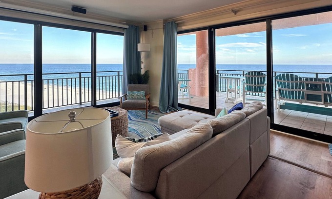 Orange Beach Condo | Rare 8+ miles Ocean Beach Views, Unique Kid's Den, 120" Theater Screen, 5 Pools