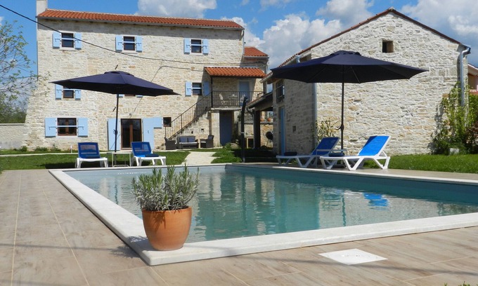 Modrusani Villa | Rare stunning original converted Istrian stone villa. 5 rooms. 14pax
