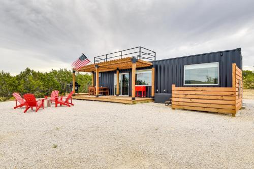 Thurber House | Remote Strawn Container Home with Hot Tub!