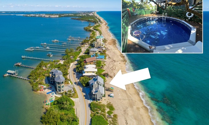 Stuart House | Restoration Sands: FL Beach House DIRECTLY on Beach! Pool, Elevator, Hot Tub!